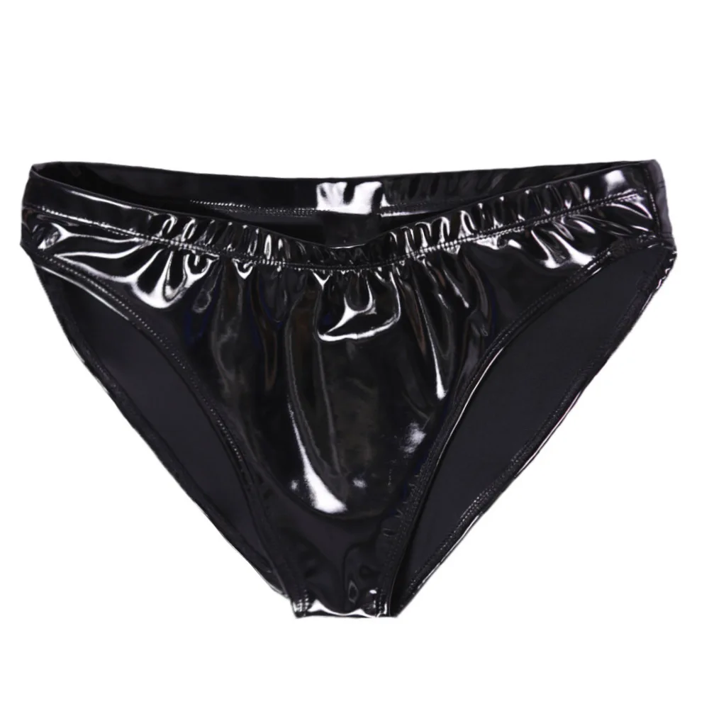 Women Lady Sexy Shorts Glossy High Waist Underwear Faux Leather Stylish