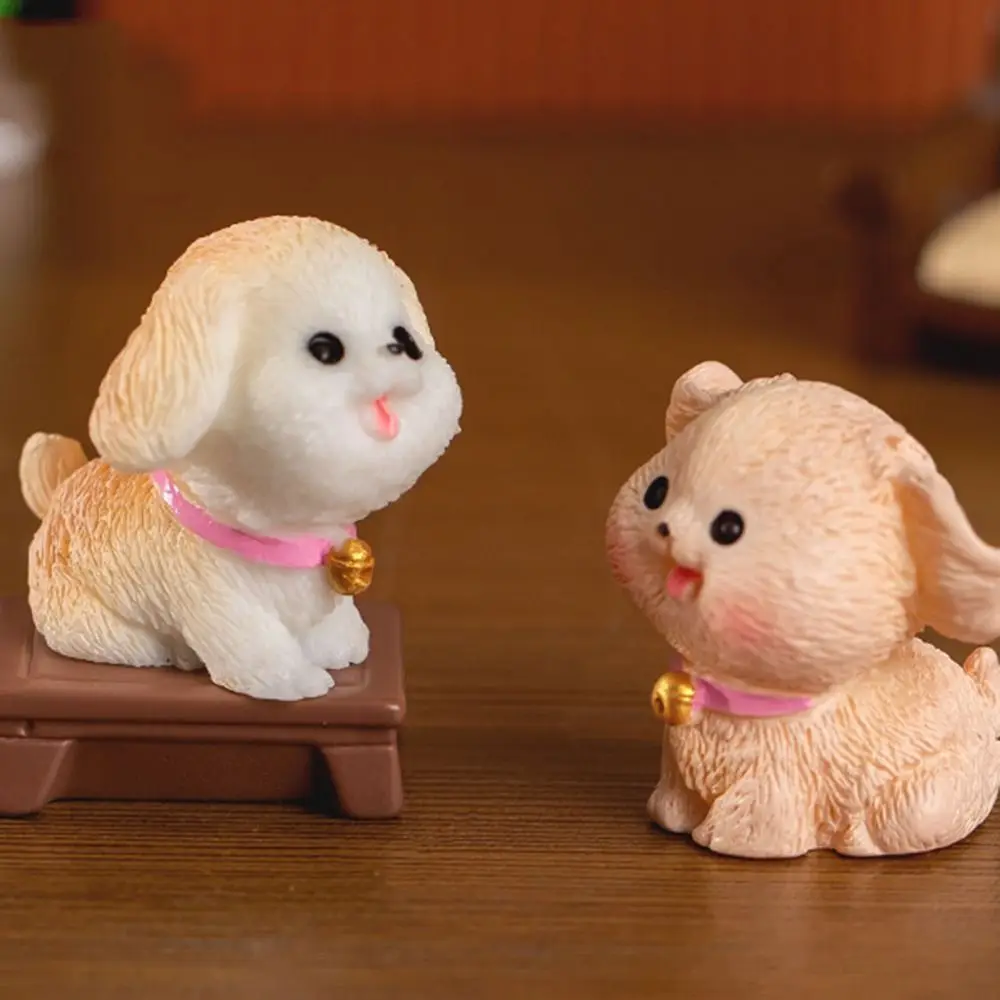 Charming Puppy Miniature Sculpture - Adorable Animal Ornament and Desk Accessory