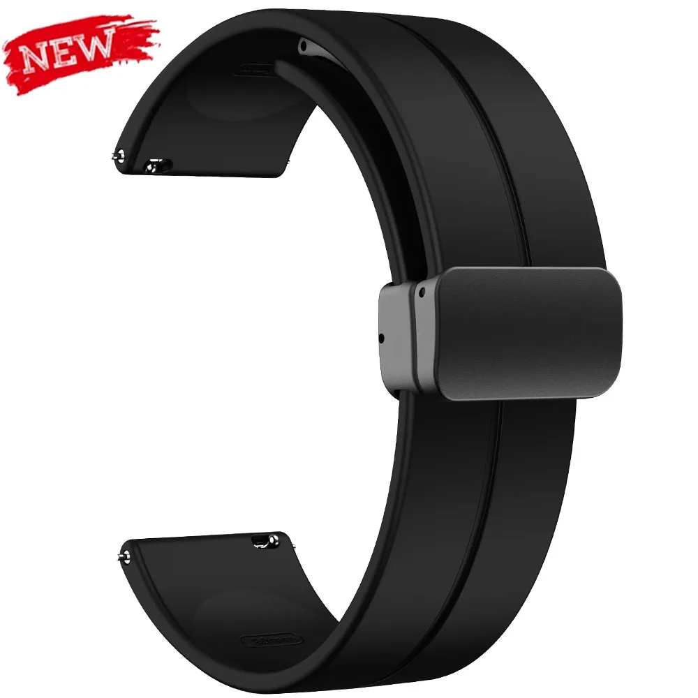 Silicone Magnetic Bracelet Watch Band (18/20/22mm)