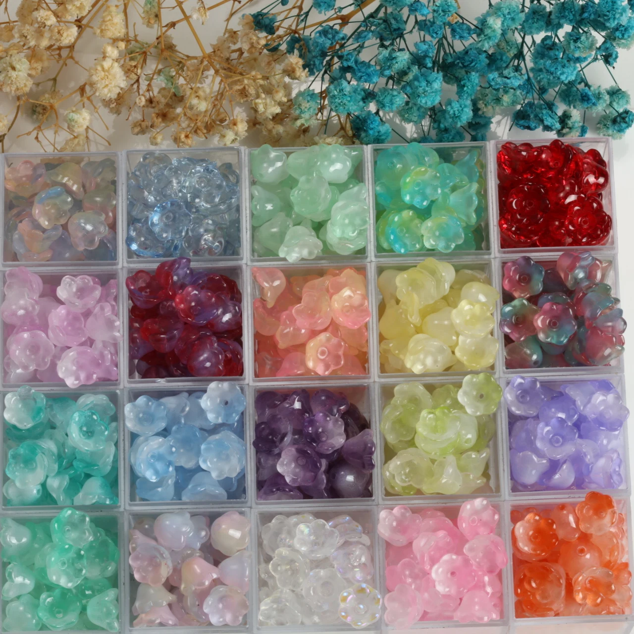 Colorful Lily of The Valley Flower Glass Beads