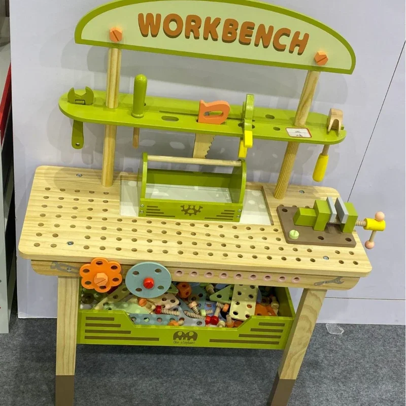 Diy Montessori Wood Toys Nut Disassembly and Assembly Multi-function Workbench Miniature Unique Toy Magnetic Blocks Board Games