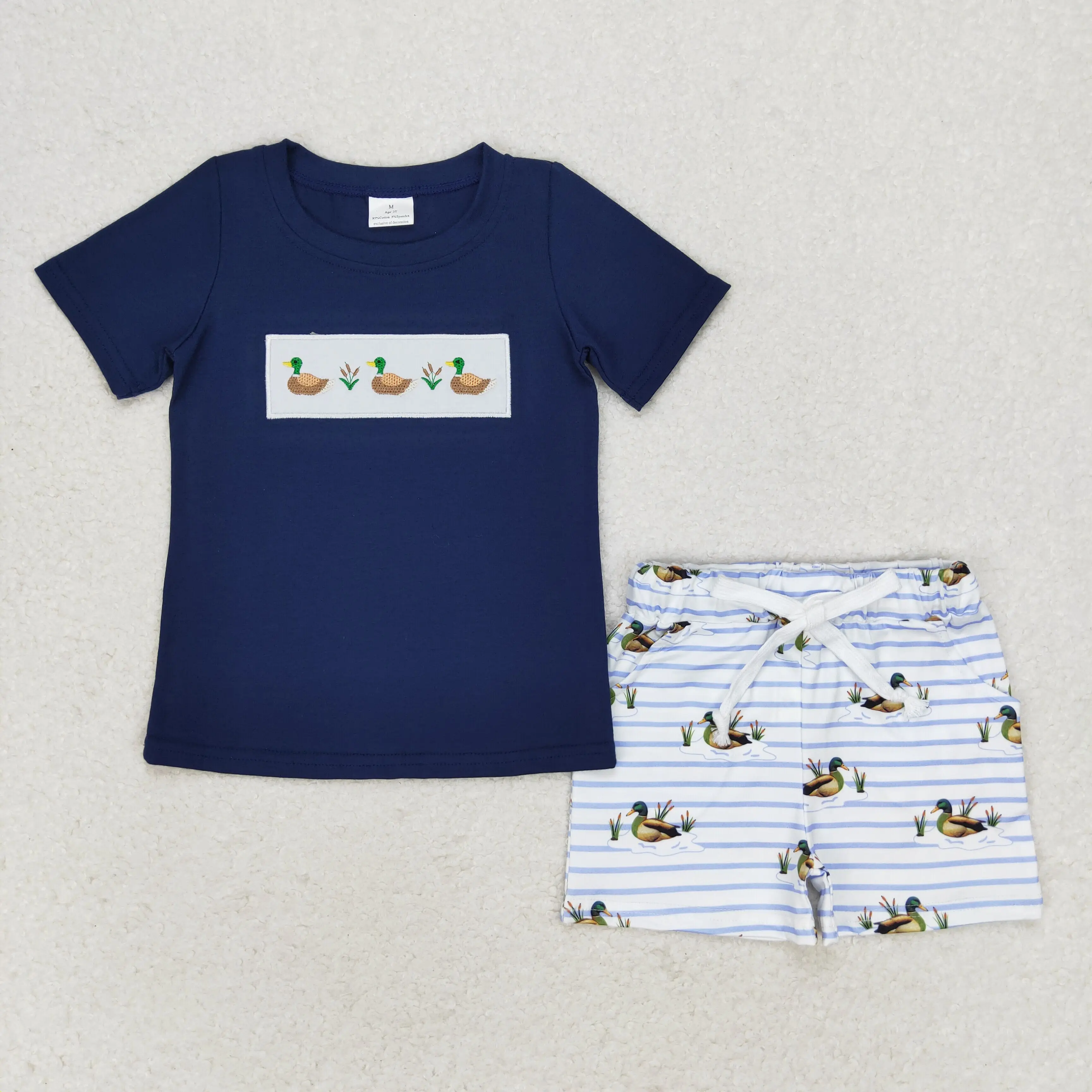 Baby Boy Clothes Children Short Sleeves Tee T-shirt Tops Camo Shorts Toddler Infant Summer Sets Kids Dog Pocket Outfit