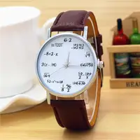 Fashion Design Mathematical Formula Watch Women's Watches Leather Band Quartz Wristwatches Ladies Reloj Mujer relogio mulher 1