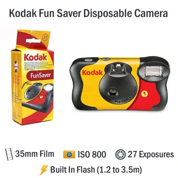 Fotocamera a pellicola punto e punto monouso monouso Kodak FunSaver 35 mm impermeabile HD Power con flash - 27/39 esposizioni