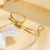 Women Open Cuff Bangle,  Tie The Knot Bangle Bracelet, Gold Plated Forever Love Knot Infinity Stainless Steel Jewelry 5