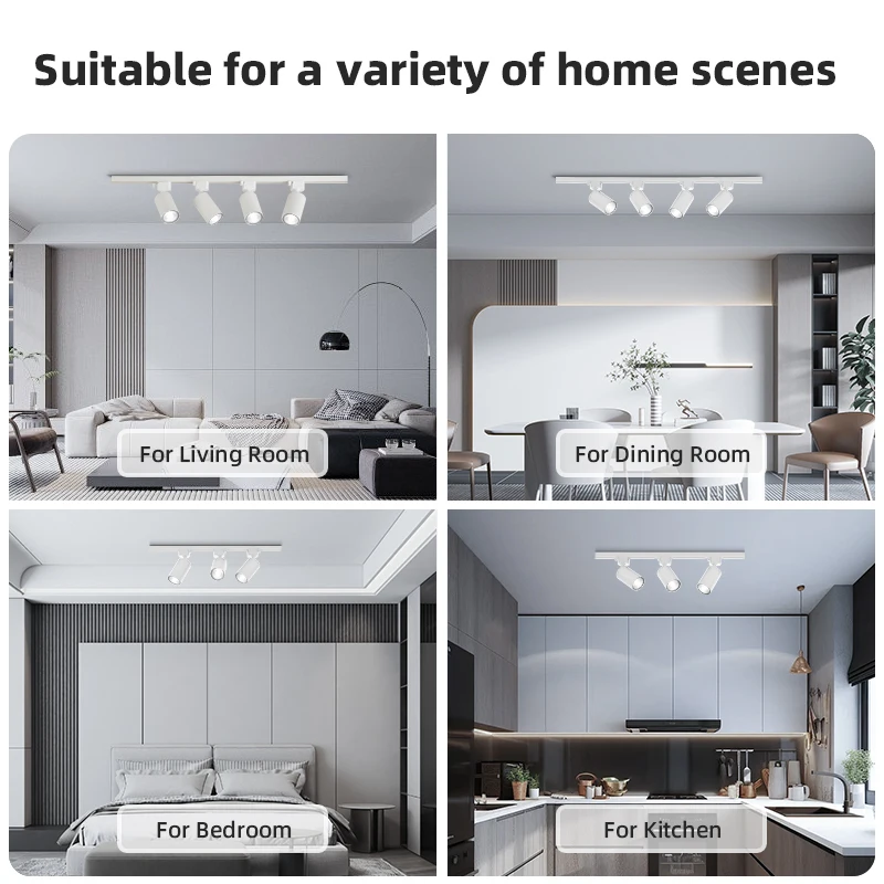 GU10 LED Track Lights Rail Spot Lighting for Living Room Kitchen Bedroom Lamp Spotlight Led Ceiling Lamps Fixture Track Light 6