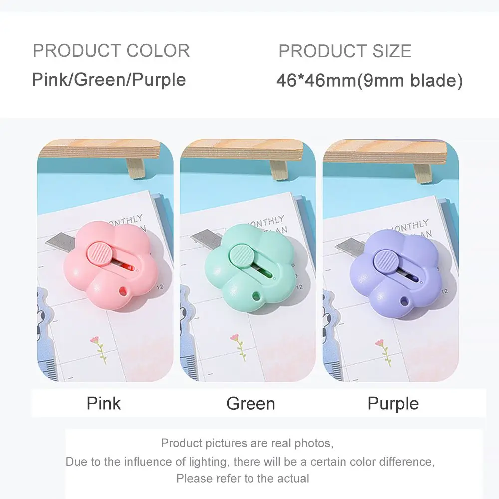 Portable Mini Pocket Utility Knife Flower Shaped Utility Knife Retractable Kawaii Kids Paper Cut Office Stationery Supply utility knife paper cutter cutting knife art knife paper cutting knife