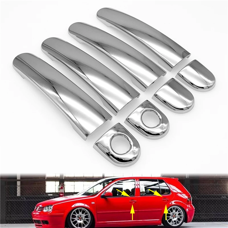 Комплект накладок на ручку автомобильной двери хромированный защитный колпачок