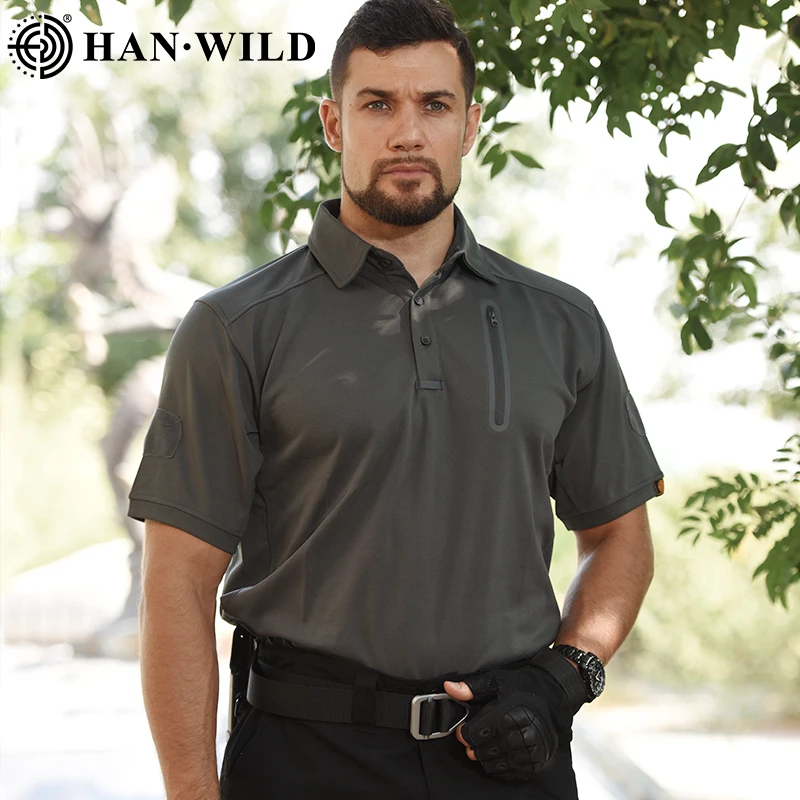 HAN WILD Combat T-Shirts Tactical Shirts Summer Outdoor Camo Shirt Men Camping Shirt Quick Dry Airsoft Hunt Clothes