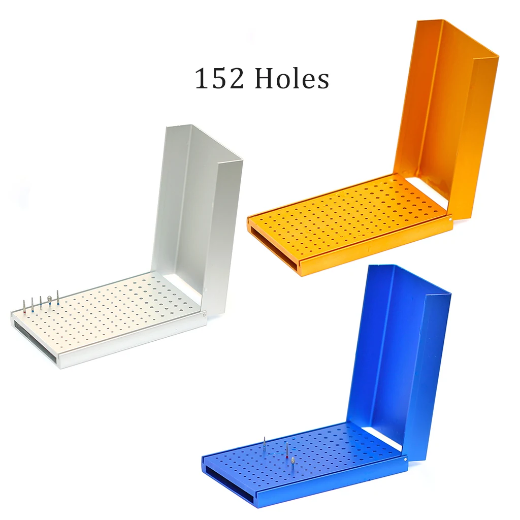 Dental 152 Holes Bur Holder Block Organizer Case Dentistry Drill