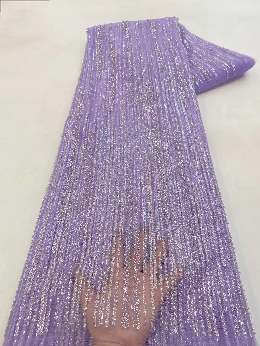 

Nigerian Lace Fabric For Wedding Dress 2023 Sequins Embroidered African Tulle Lace Fabric French Voile Net Lace Fabric