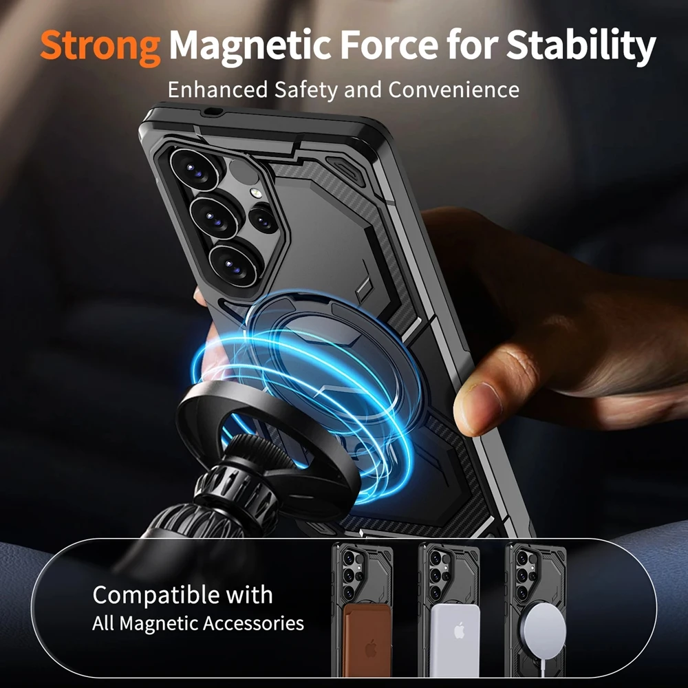 Magnetic Sagsafe Armor Case with Wireless Charging Capability