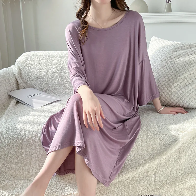 Women Nightgowns Cotton Night Dress Korean O-neck Casual Home Dress Night  Shirt Cartoon Cute Sleepwear Nightwear Nuisette Femme - Nightgowns &  Sleepshirts - AliExpress