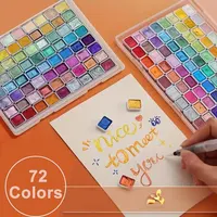 20/24/60/72-Color Pearlescent Watercolor Paint- Intense Sparkle, Professional Coverage, Light Fastness - Glitter Solid Pigments 2