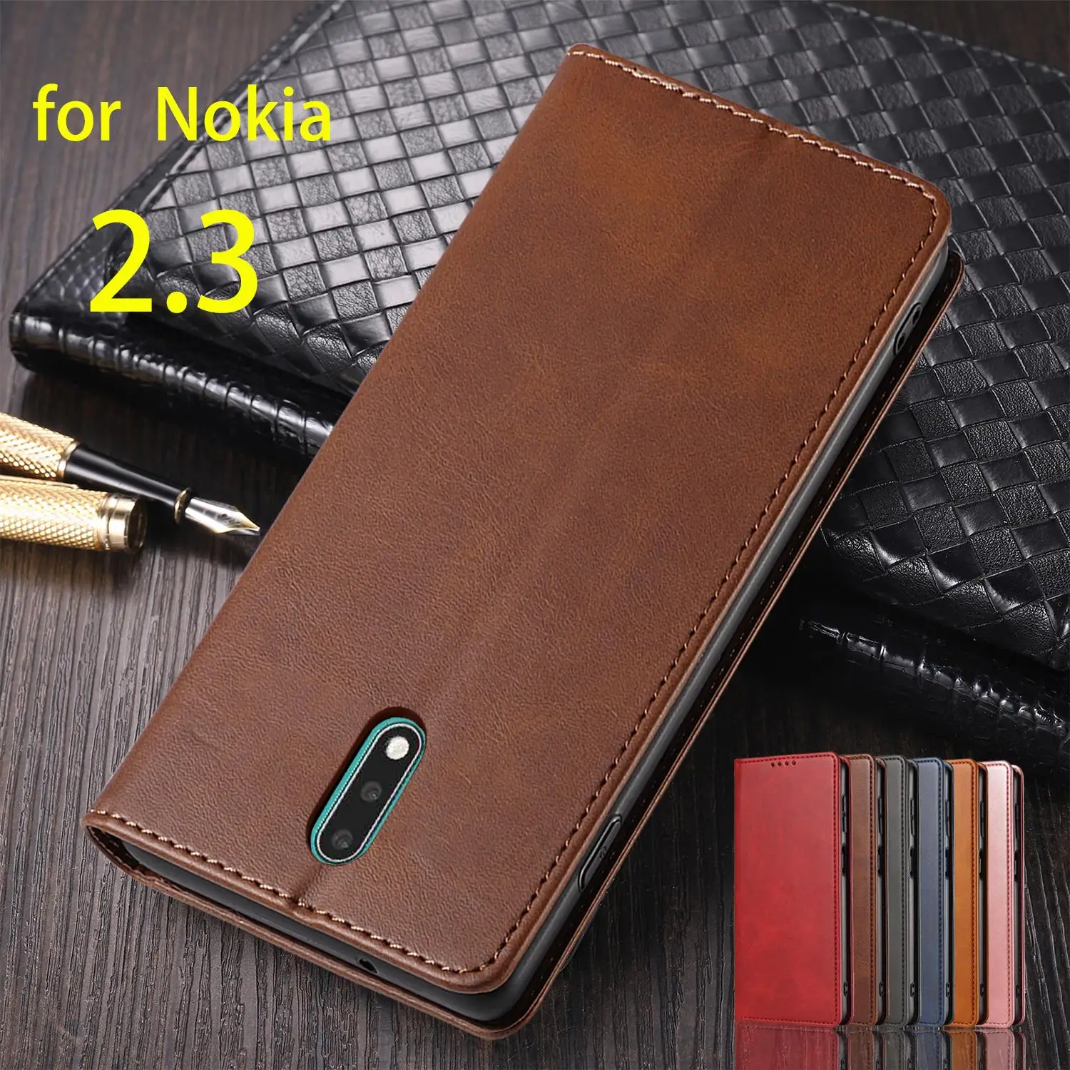 

Кожаный чехол для Nokia 2,3, флип-чехол, держатель для карт, кобура, магнитный Привлекательный чехол, кошелек, чехол для Nokia 2,3, Capa, Fundas Coque