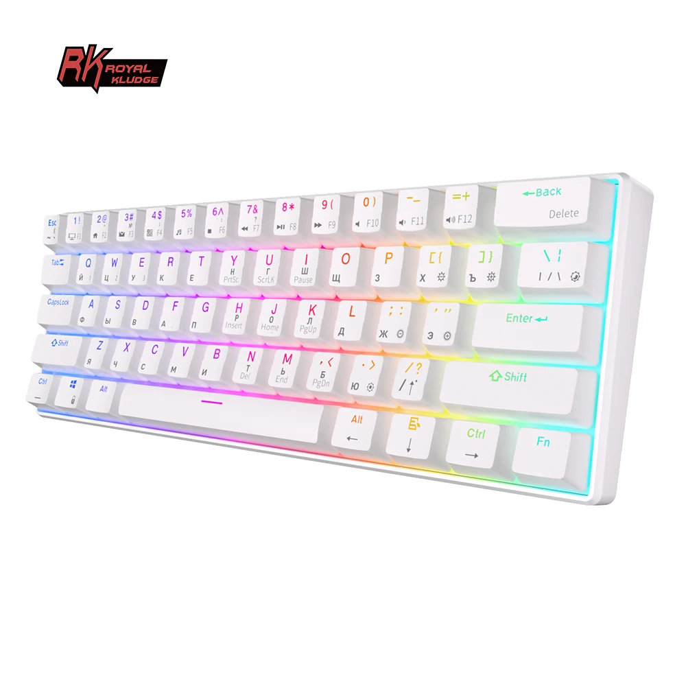 Royal Kludge Rk61 Teclado Mecânico sem Fio Bluetooth 61 Teclas 60 Ultra-compacto Modo Duplo Rgb Bachot-sklit Gamer Teclados rk - Imagem 2