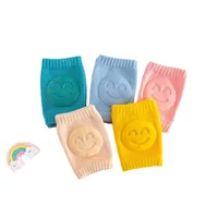 Newborn Autumn Terry Baby Socks Elbow Pads Toddler Crawling Knee Pads Baby Children Knee Pads Smiling Face Knee Pads 4