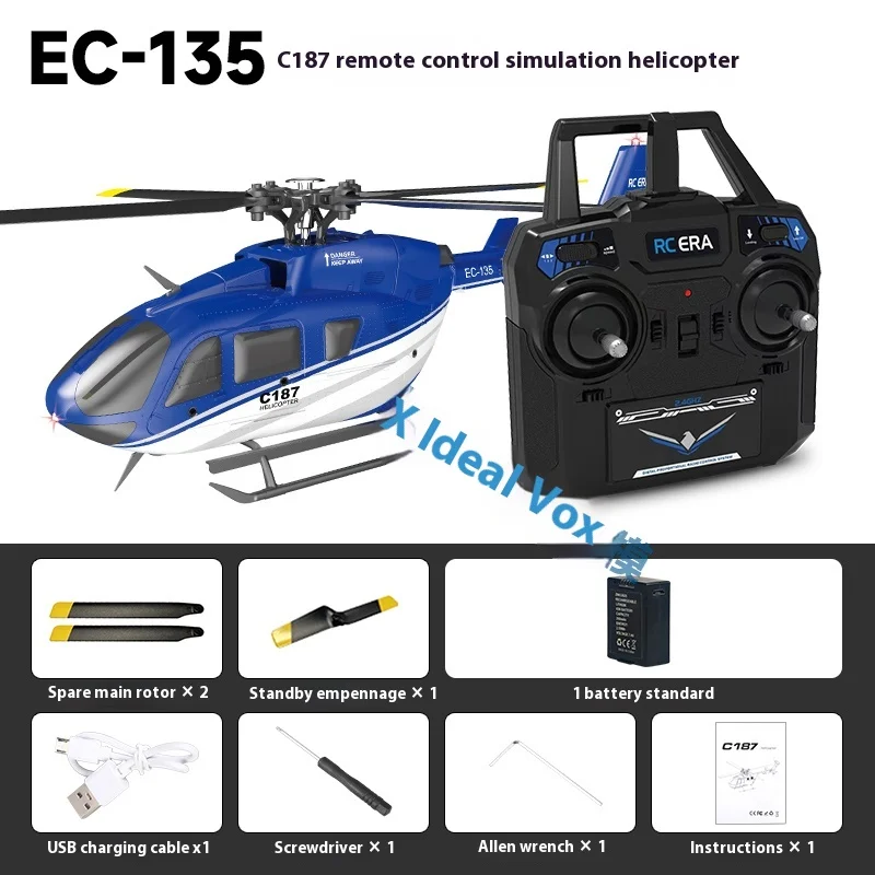 350MM EC135 F06 Remote Control Helicopter Aircraft For Adults Expert 1/36 Scale 6CH RC Heli Maintain Altitude Brushless Motor/Optical Flow Positioning/Fly Upside Down 3D Rolling (RTF 2-Battery