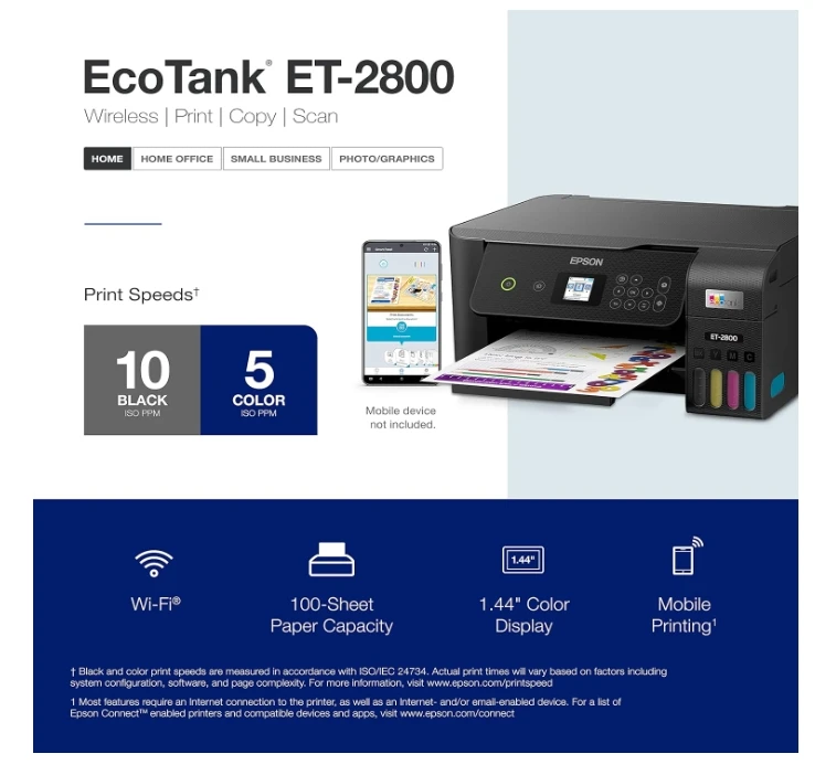Ep/on EcoTank ET-2800 Wireless Color All-in-one Printer 5