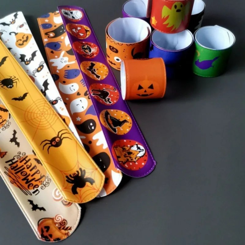 Halloween Clap Bracelet Colorful Interesting PVC Snap Bracelets High Quality Christmas Party Supplies Festival Carnival Props