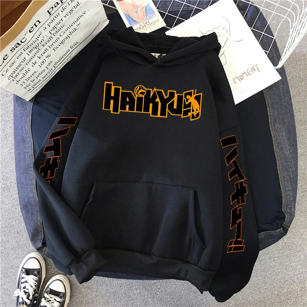 Japan Anime Haikyuu Manga Prints Hoodies Mens New Fashion Hoody Hip Hop Fleece Sweatshirts Crewneck Pullovers Cute Clothing Man 2