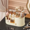 Makeup Organizer Carousel with 360 Degree Rotation  Plastic Countertop Cosmetic Storage Display Multi Compartment Organizer 3