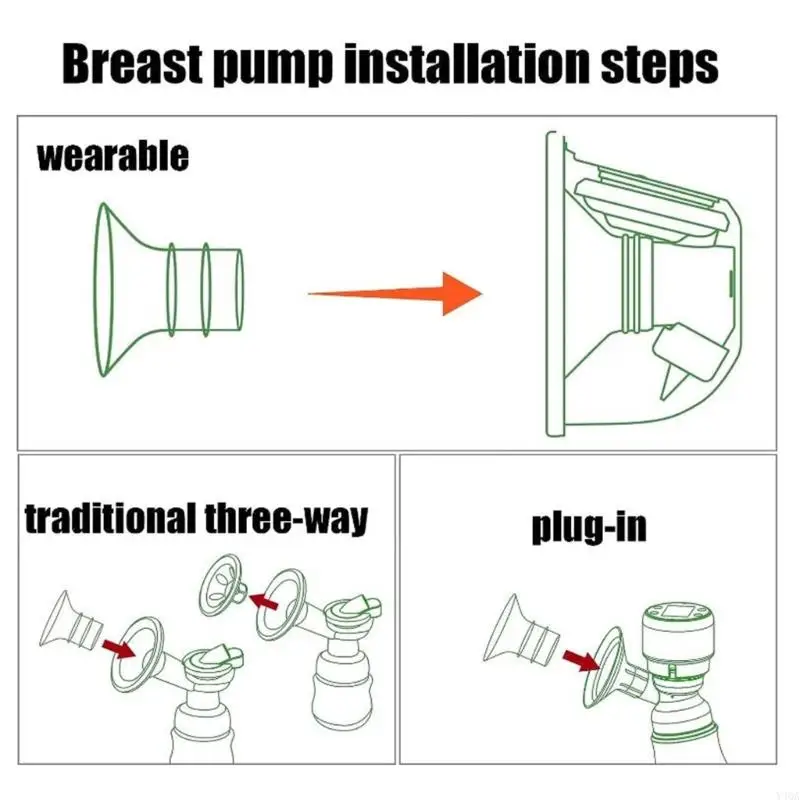 Y4QA Ergonomic Breast Flange Connector Adapter 14/16/18/19/20/21/22mm Flange Insert for Comfortable Milk Expression