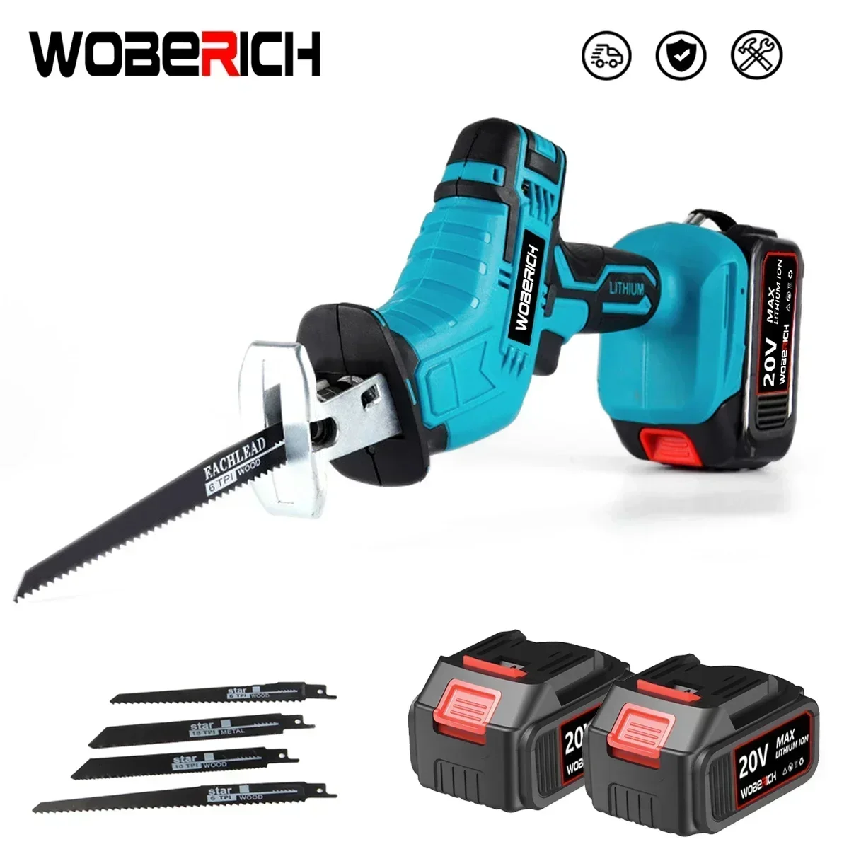 18V Cordless Reciprocating Saw Handsaw Saber Multifunction Saw for Metal Wood Pipe Cutting with 4 Blades Kit For Makita battery 1pcs wood carving tools knife mini chisel asstorted steel blades with plastic handle flat straight beveled curved beveled knife