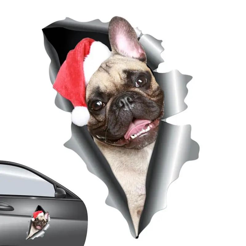 

Автомобильный магнитный стикер Dog рождественские магнитные наклейки для собак, забавные наклейки, внешние магниты для автомобиля, домашний декор для