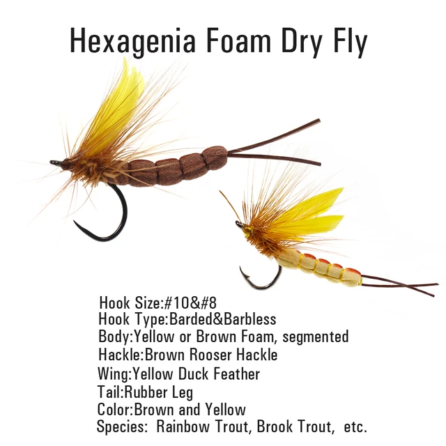 Vtwins Realistic Mayfly Hexagenia Foam Dry Fly Hex Extending Body