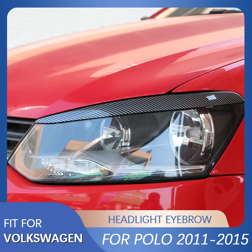 2PcssetCarbonFiberCarHeadlightLampEyebrowEyelidTrimCoverfor