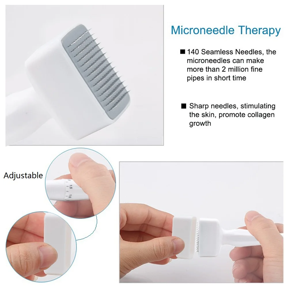 1/10 stücke Derma Roller Stempel 140 Einstellbare Nadel Mikronadel Derma Roller Mikronadel Therapie Haar Wachstum Derma Rolling System – Detail 2