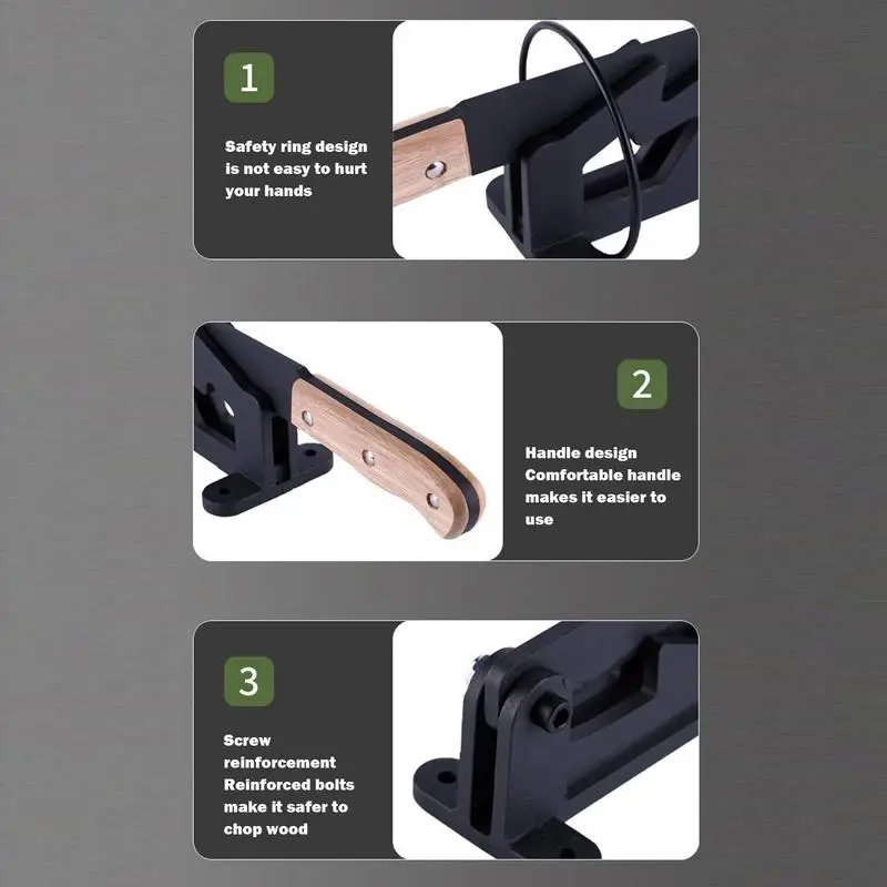 Secure Splitter Wall Mounted Wood Kindling Splitter Portable High Carbon Steel Manual Fire Wood Cutter for Outdoor