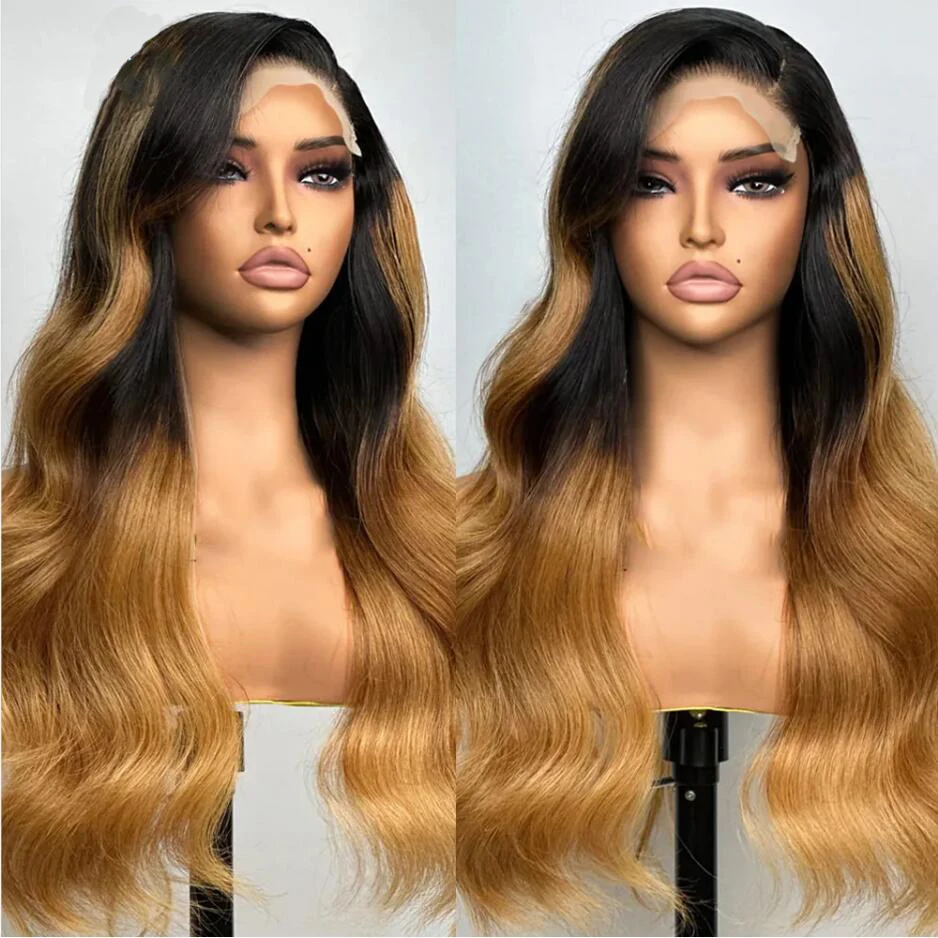 

Soft 180%Density 26Inch Ombre Blonde Long Body Wave Lace Front Wig For Black Women With BabyHair Heat Resistant Daily Preplucked