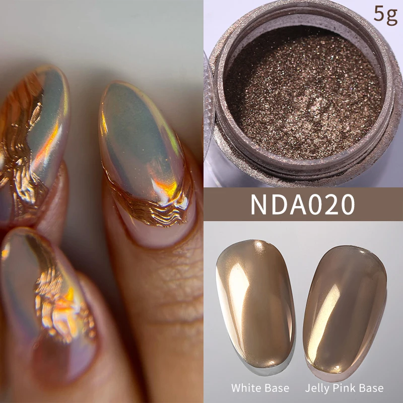 Aurora Silver Metallic Mirror Nail Powder – Chrome Glitter Effect