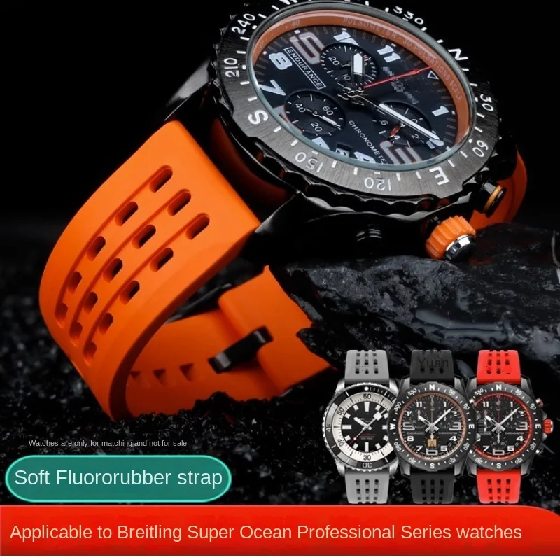 Per Breitling Blackbird Avenger Temporizzazione Meccanica Sea Wolf Superocean Cinturino Per Orologio Cinturino In Fluorurubber 22Mm Bracciale Ventilat