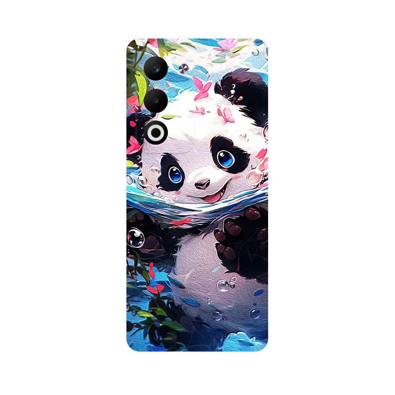 Floral Panda Soft TPU Silicone Protective Phone Case