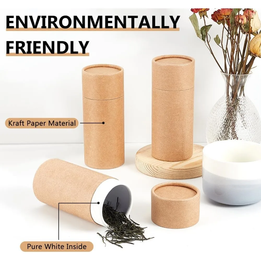 Round Kraft Paperboard Tubes – Eco-Friendly Paper Containers for Pencils, Tea, Coffee, ... - SKU KPT09021 - UGI Packaging