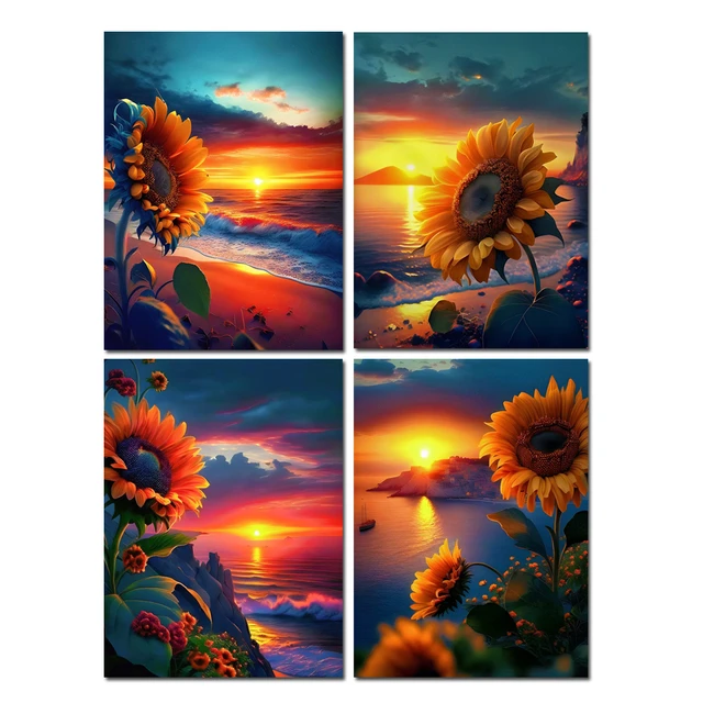 DIY 5D Diamond Painting Sunflower Rose Full Round Diamond Embroidery Tree  Landscape Mosaic Cross Stitch Home Wall Art Decor Gift - AliExpress