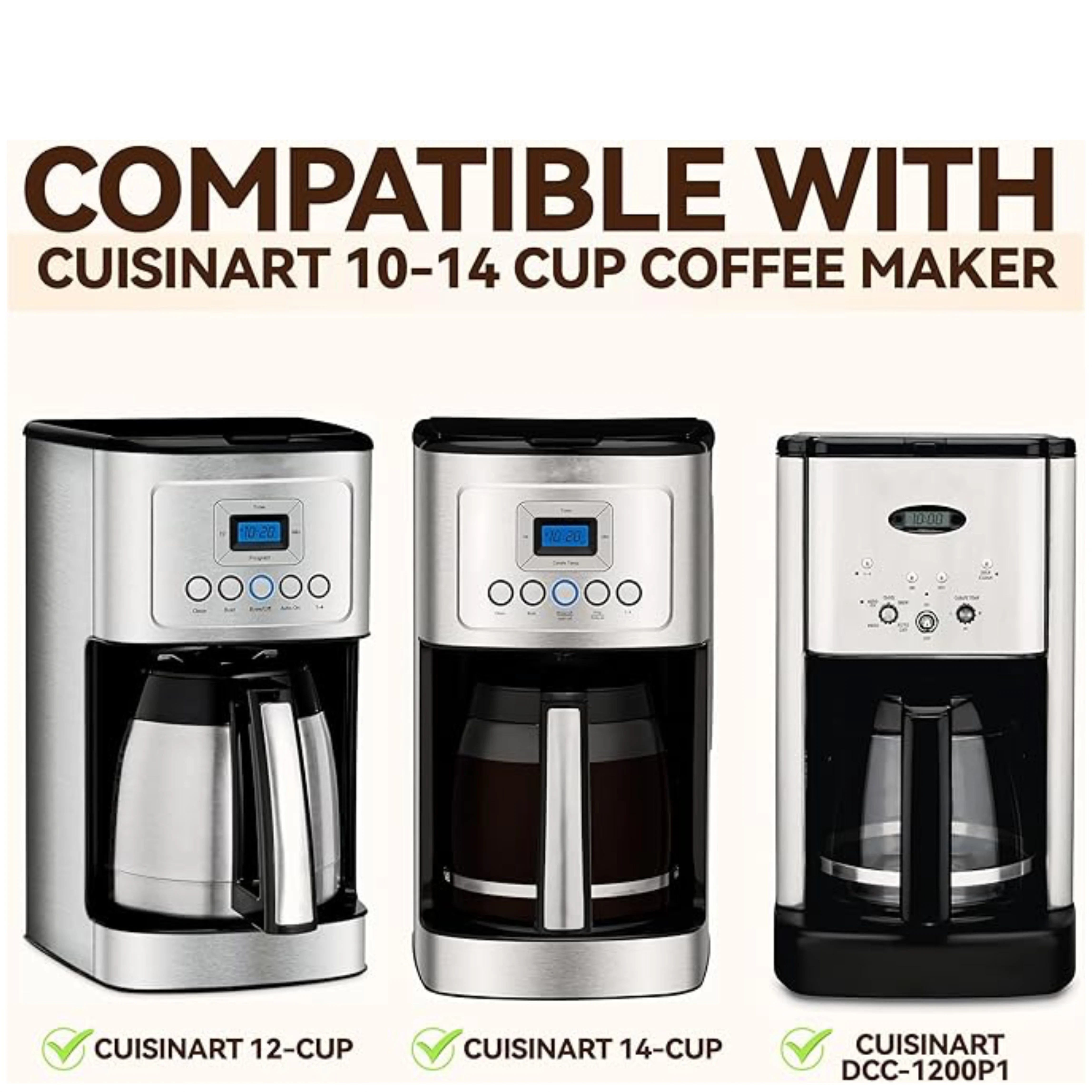 فلتر قهوة متوافق مع ماكينة صنع القهوة Cuisinart &...