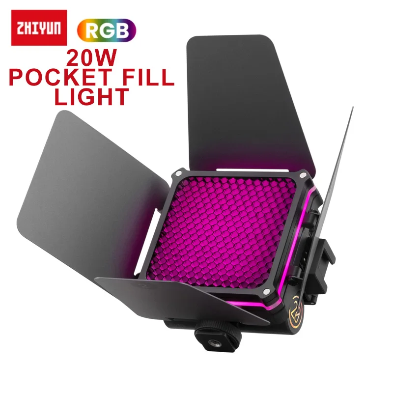 

ZHIYUN FIVERAY M20 20W RGB LED Video Light Camera Light 2500K-10000K Mini Vlog Fill Light 4500mAh Panel Lamp Photography