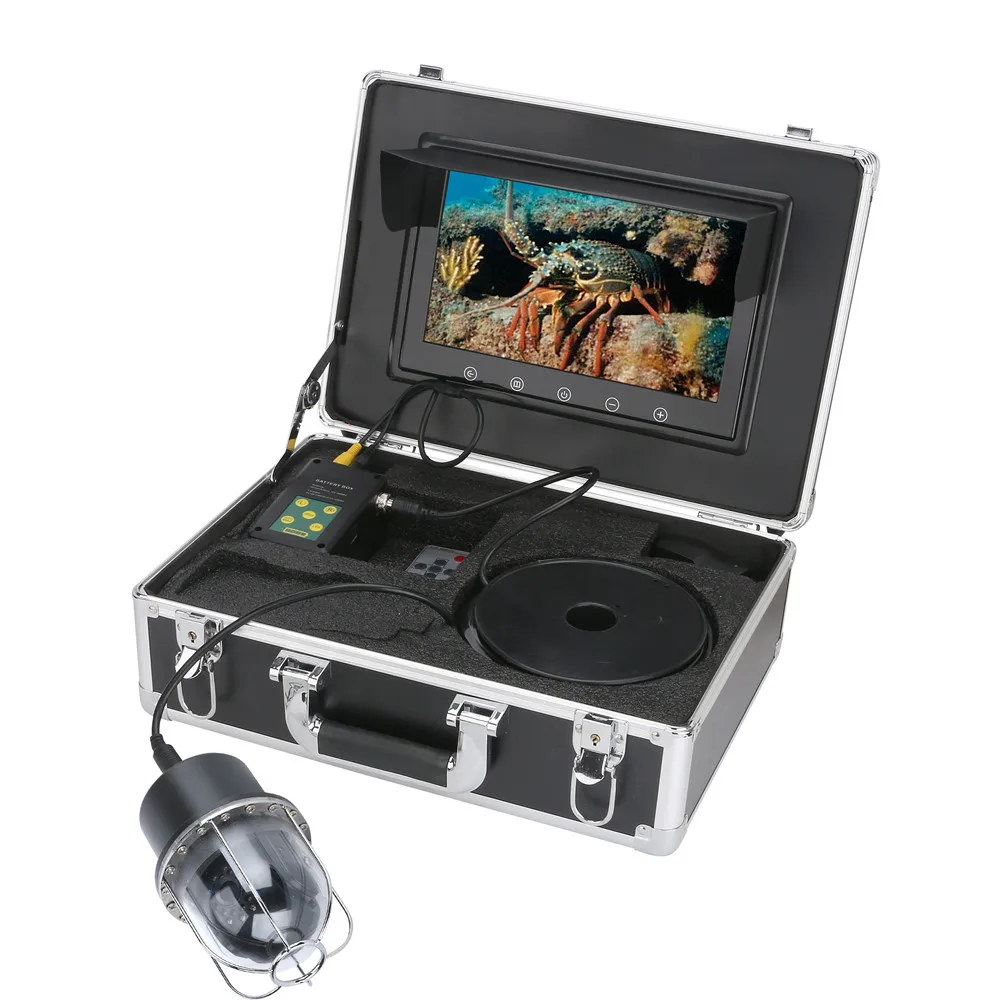 10인치 100m 수중 낚시 비디오 카메라 어군탐지기 IP68 방수 20 LED 360도 회전 돔 회전 파노라마