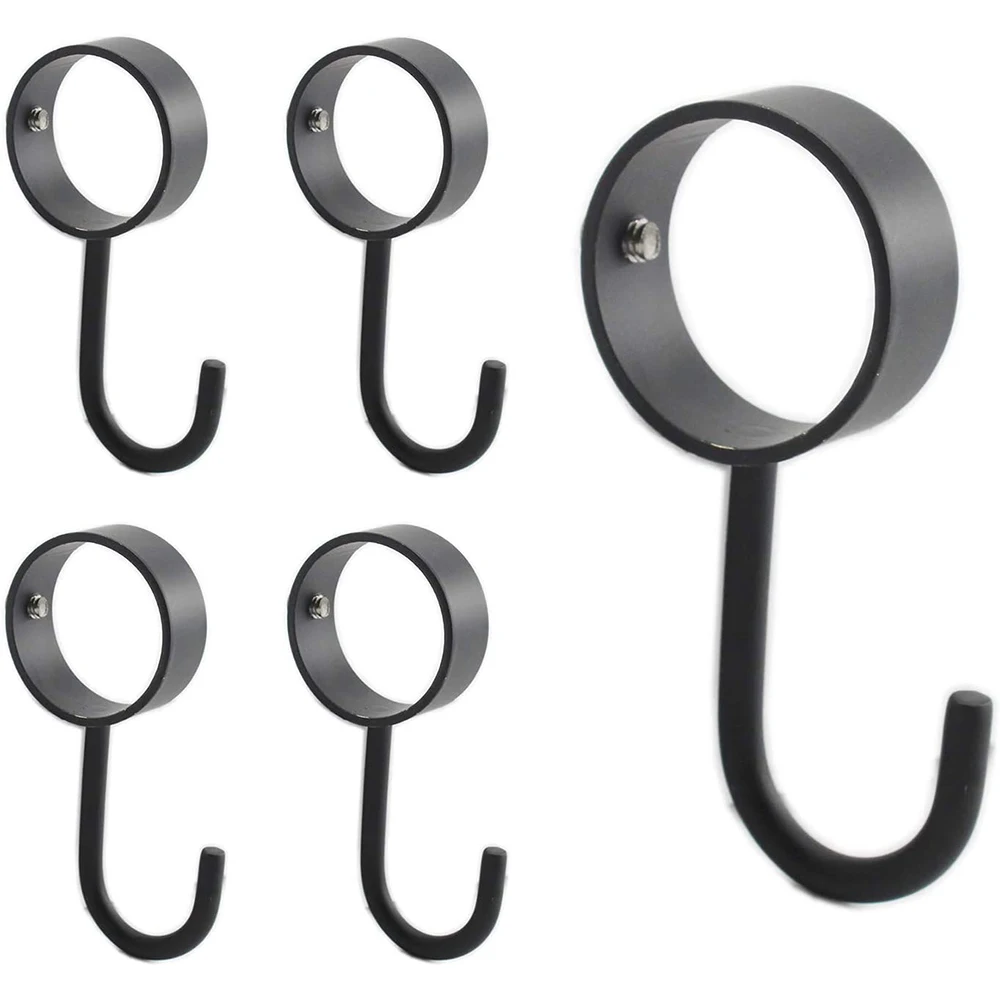 

Stainless Steel Adjustable J Typed Hooks, Tube Rod Hooks, Bathroom Wardrobe Pipe Hanger for Hanging Pots,Pans,Mugs,Towels