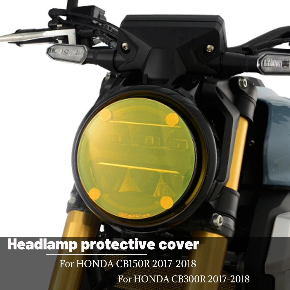 

MKLIGHTECH For HONDA CB150R CB300R CB300 R CB 150R 2017-2018 Motorcycle Front headlight protective cover Acrylic Lamp Protector