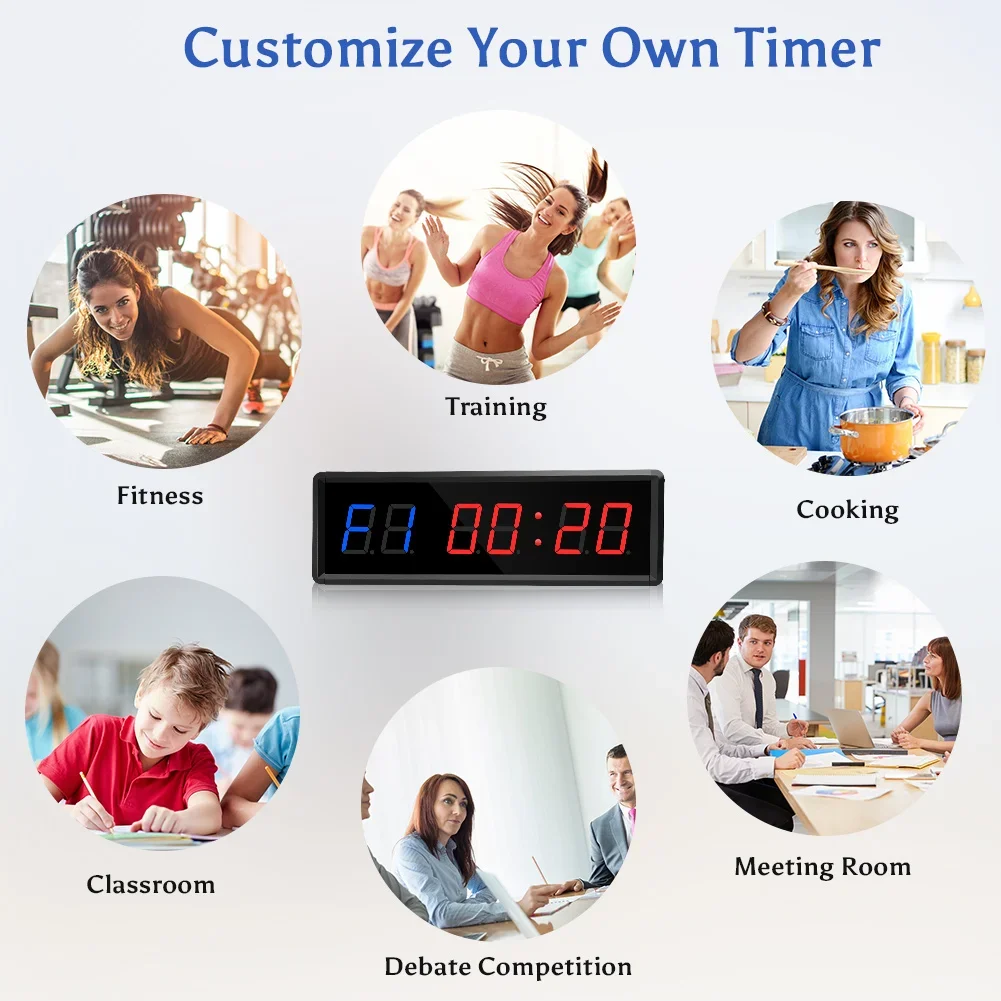 Digital Countdown Clock Stopwatch With Remote LED Interval Timer Clock For Home Gym Fitness Crossfit Stopwatch Fitness Equipment 5
