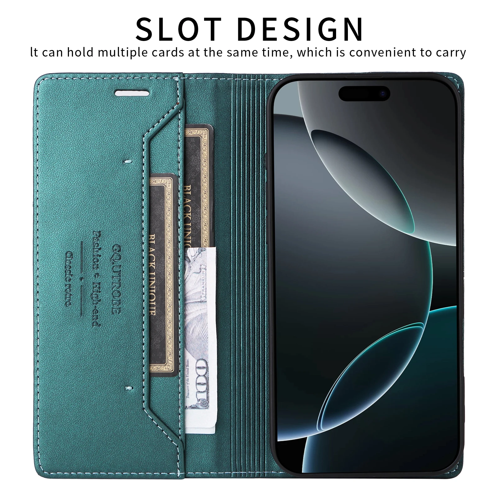 Leather Flip Wallet Case - Elegant and Durable Protection with Card Slots and Magnetic Closure