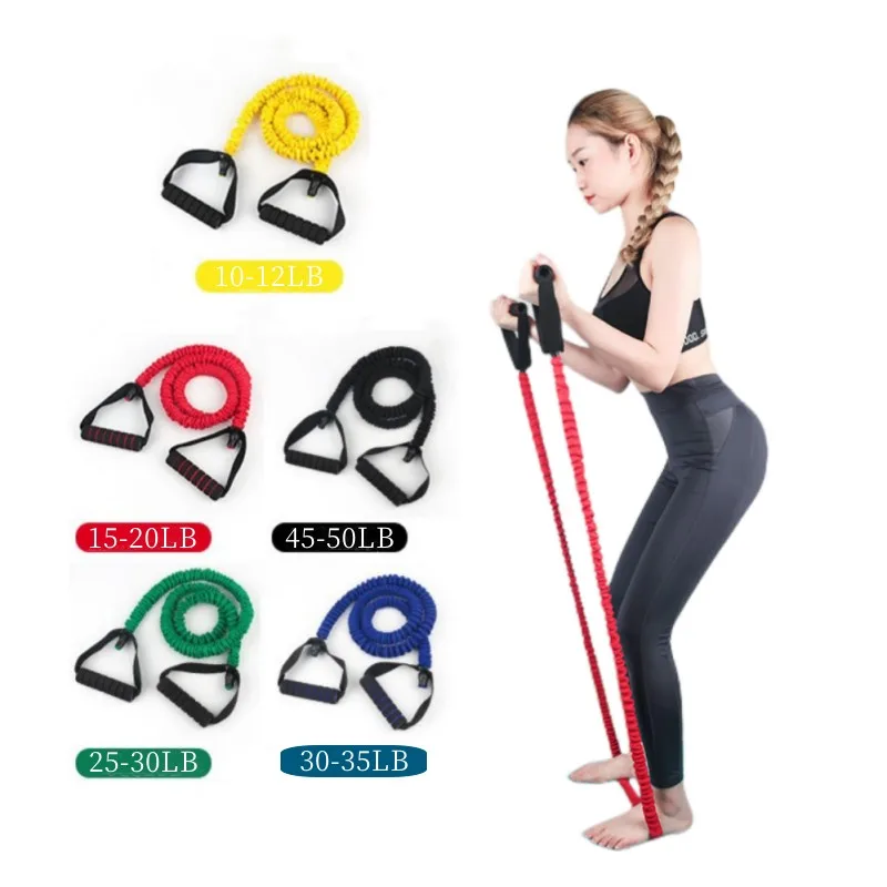 Fitness Resistance Band Rope Tube Elastic Exercise Elastic Resistance