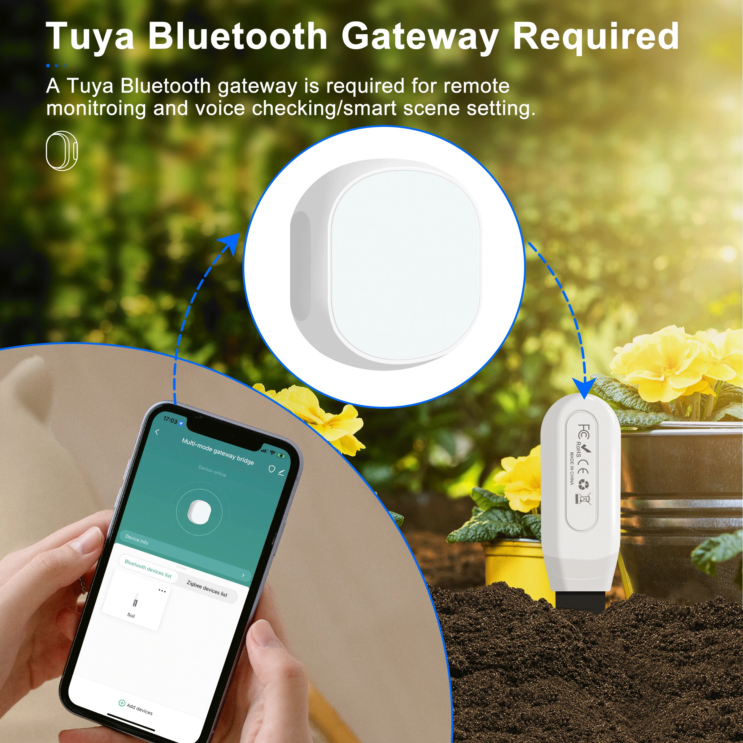 girier smart bluetooth soil moisture meter sensor de 05