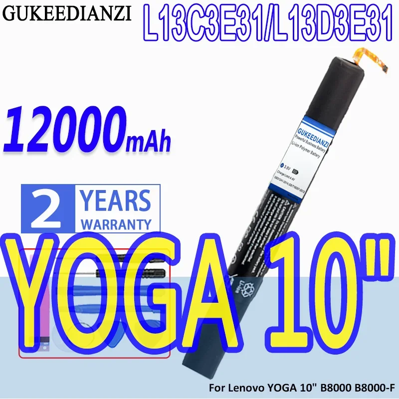 

GUKEEDIANZI Battery L13C3E31 L13D3E31 12000mAh For Lenovo YOGA 10" Tablet B8000 B8000-F B8000-H B8080-F B8080-H B8080-HV 60046