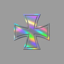 Iron Cross Car Sticker - Distinctive Decor - M (Multicolor)
